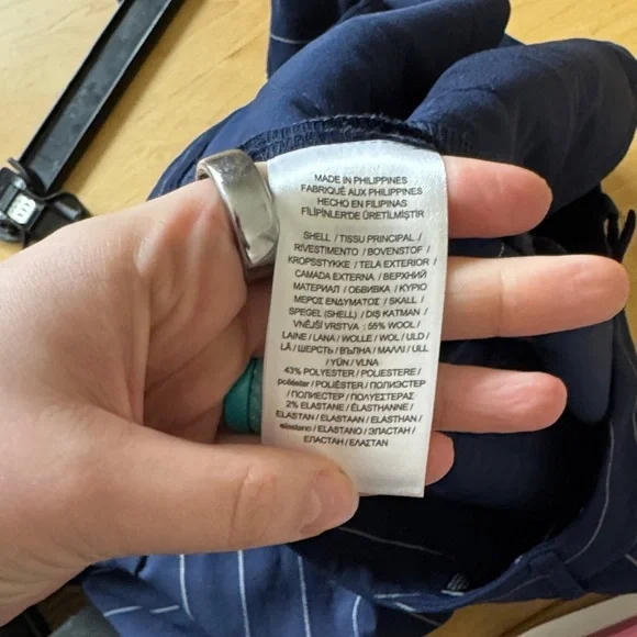 Ralph Lauren BLACK LABEL Navy Striped Trousers SZ 12 - Picture 6 of 6